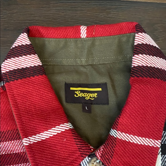 New with tag Seager check pattern long sleeve button down shirt men’s size M, L - Picture 10 of 14